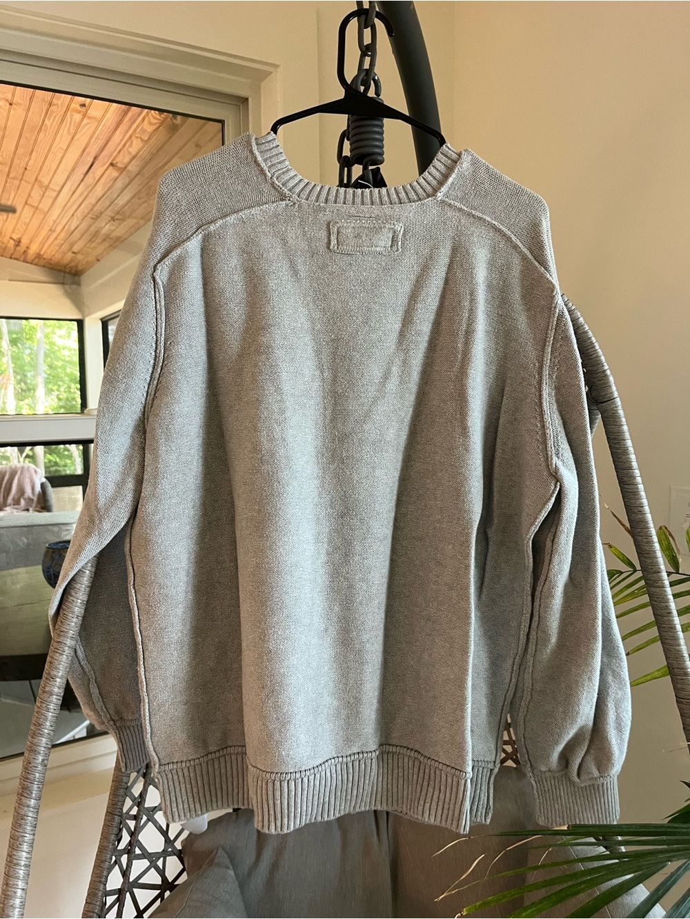 We The Free Grey Crewneck Sweater with Swan Embroidery - Picture 9 of 9